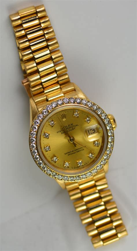 diamond bezel rolex gold|rolex watch with diamond bezel.